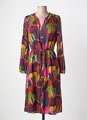 Robe mi-longue marron SOI PARIS femme