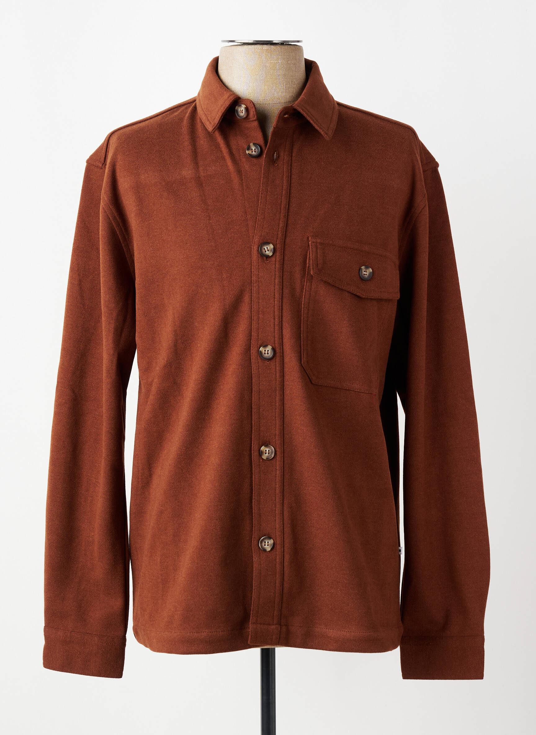 Chemise manches longues marron MINIMUM homme