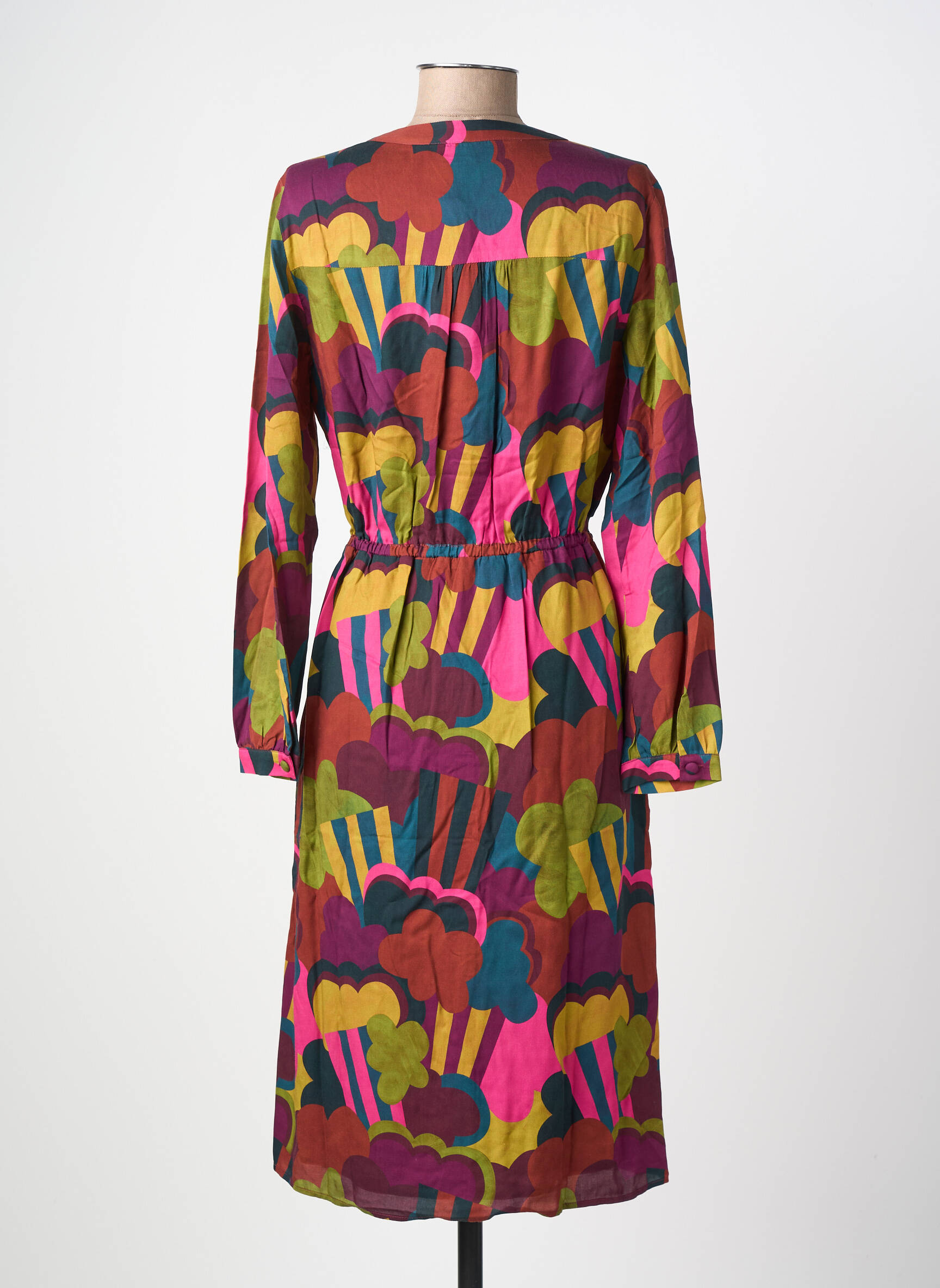 Robe mi-longue marron SOI PARIS femme