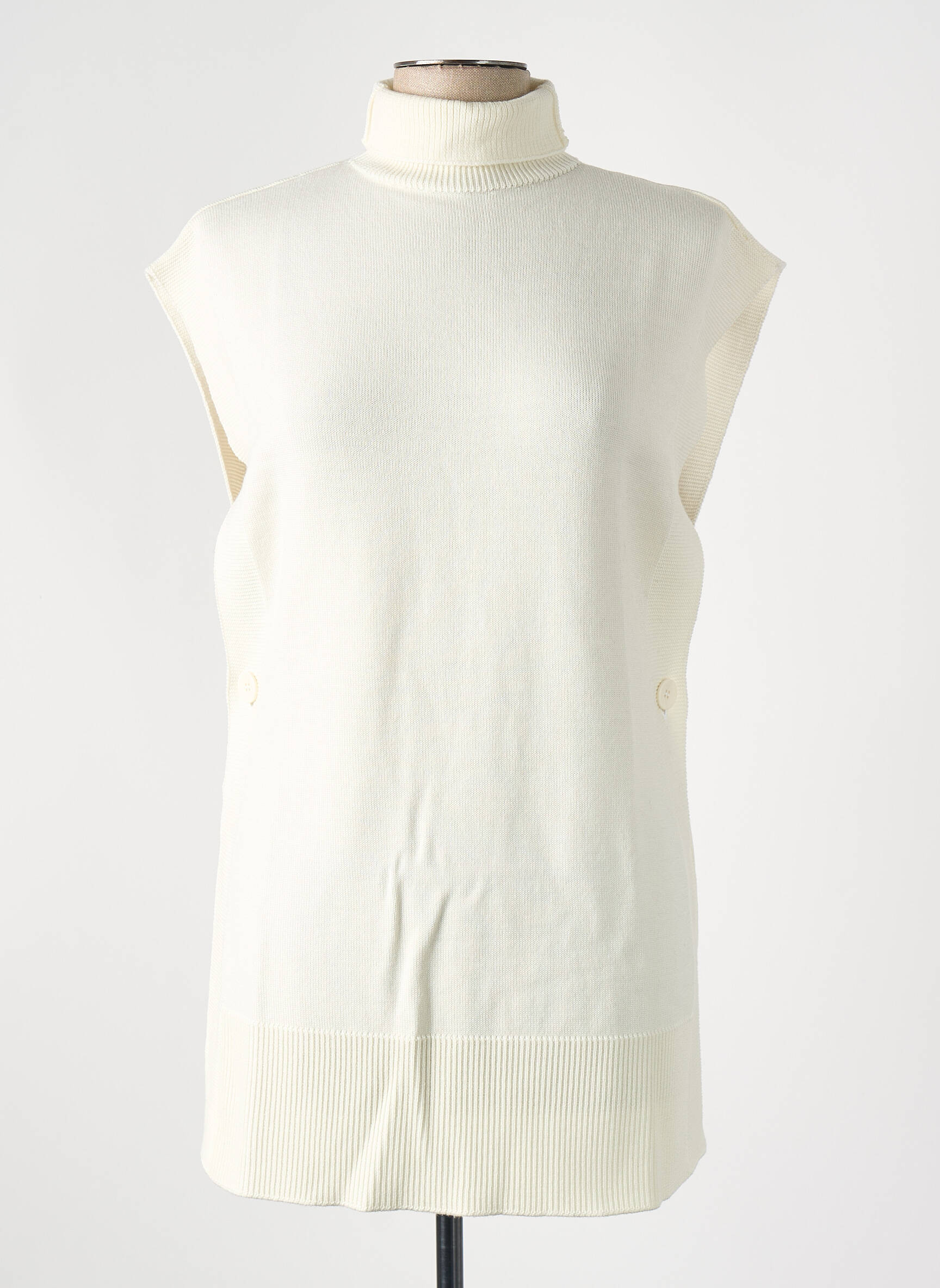 Pull col roulé blanc MAX MARA femme