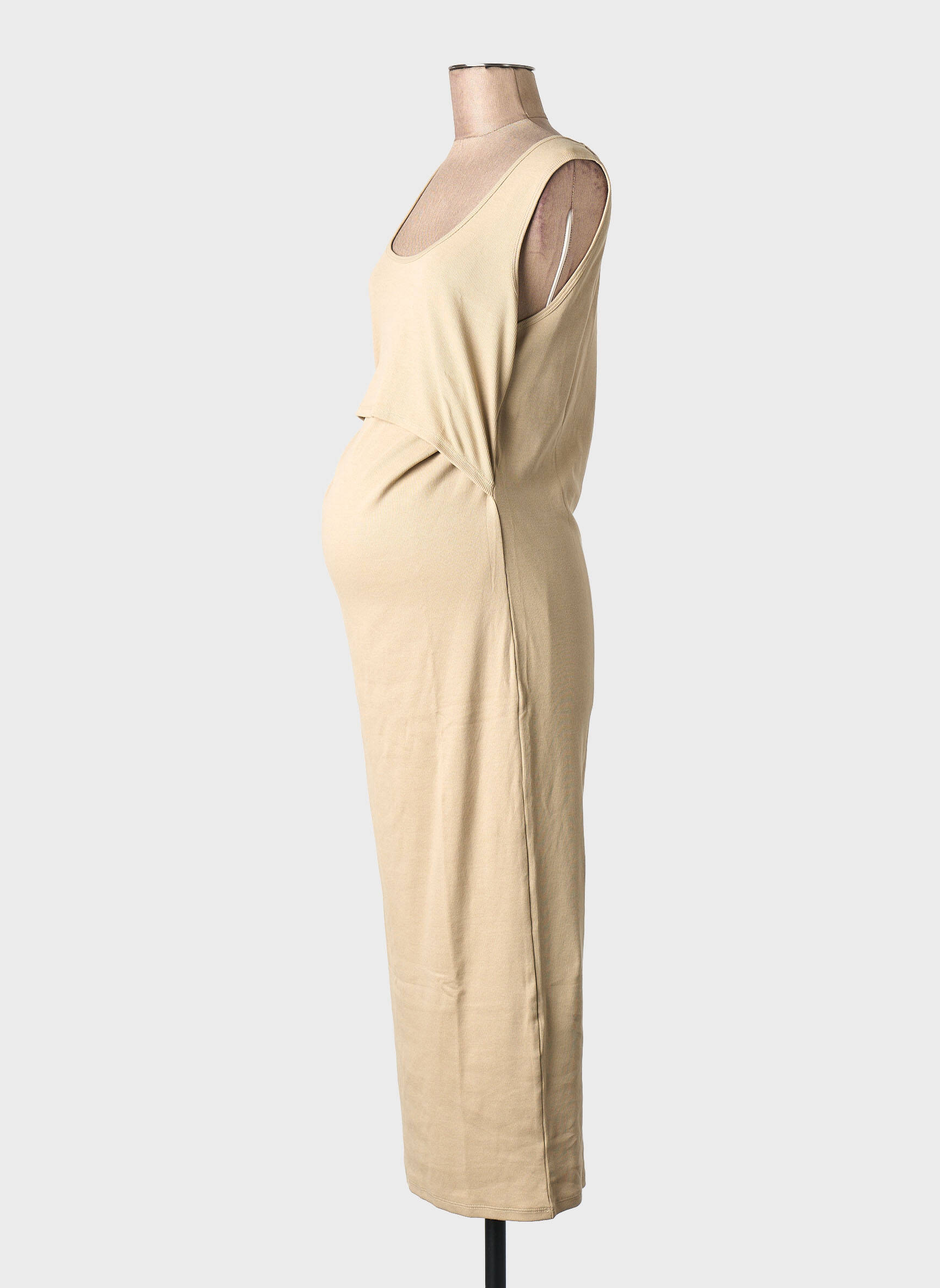 Robe mi-longue beige BOOB femme