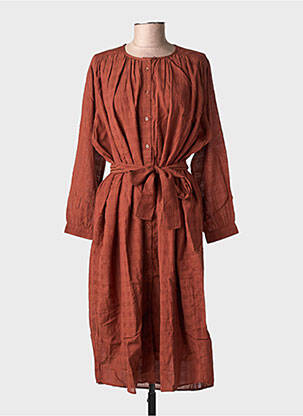 Robe mi-longue marron BELLE PIÈCE femme