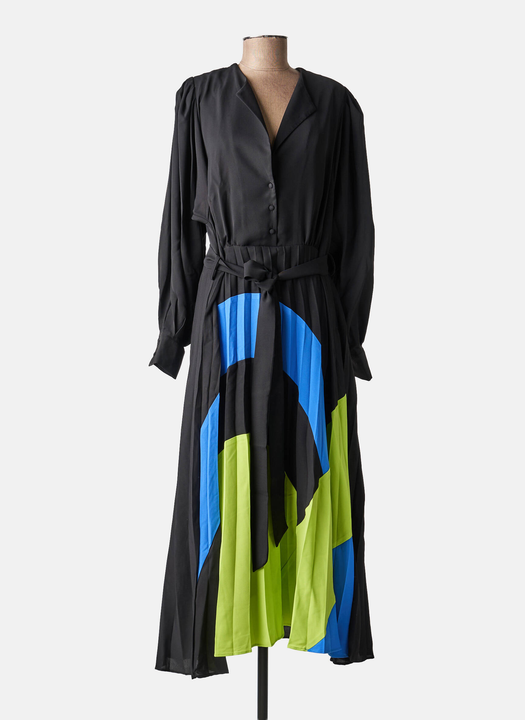 Robe longue coupe fluide noir MAT FASHION femme