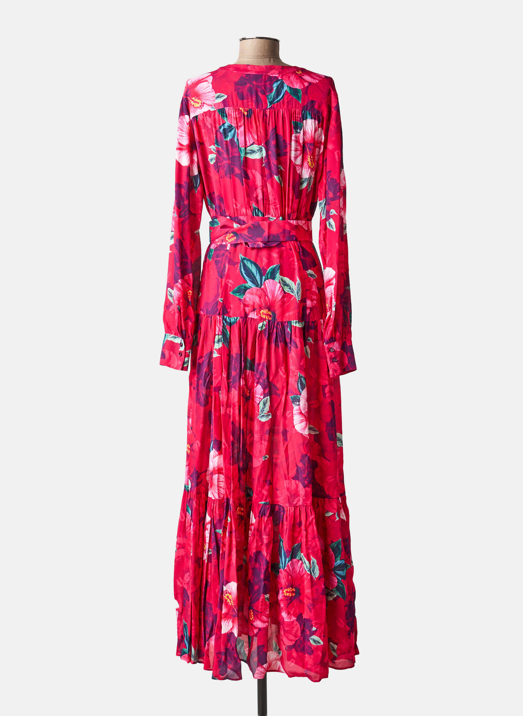 Robe longue imprimé fleurs rose PINKO femme