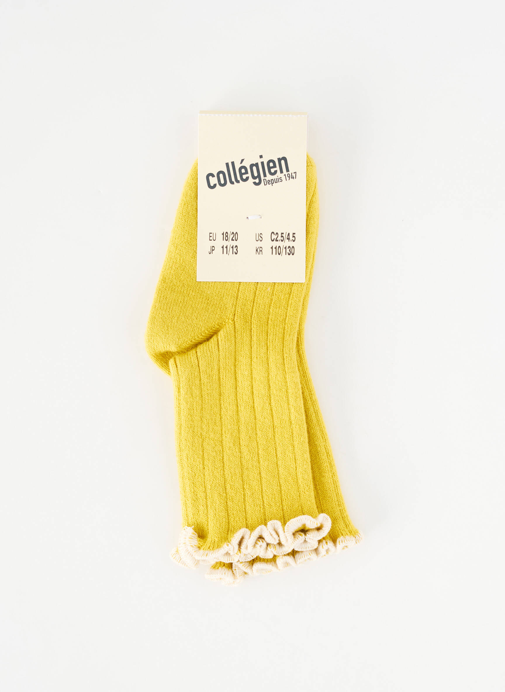 Chaussettes jaune COLLEGIEN fille