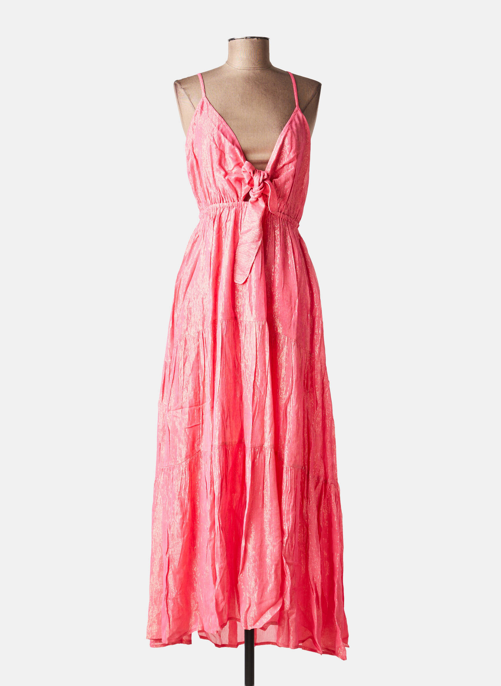 Robe longue col v rose SUNDRESS femme