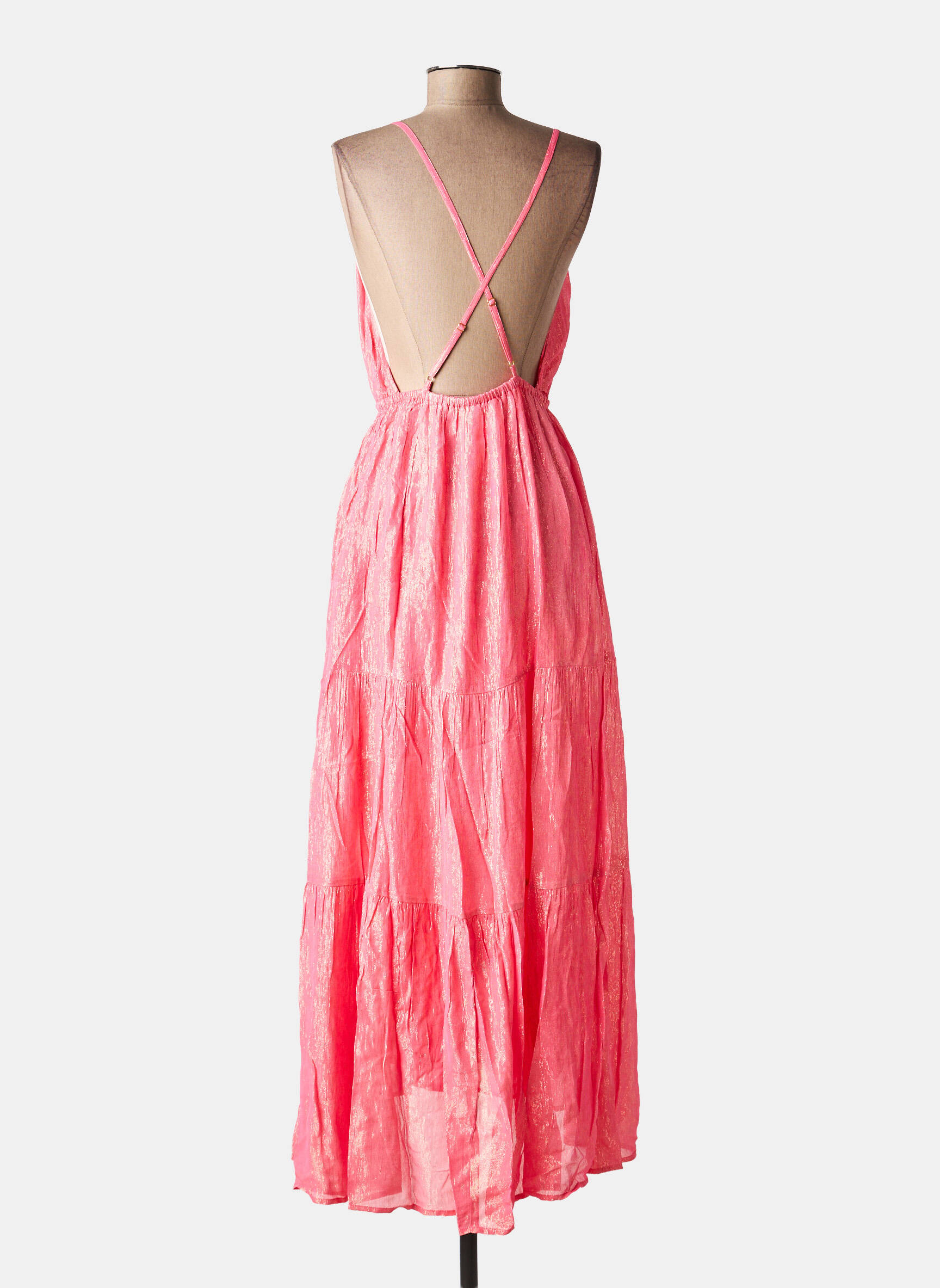 Robe longue col v rose SUNDRESS femme
