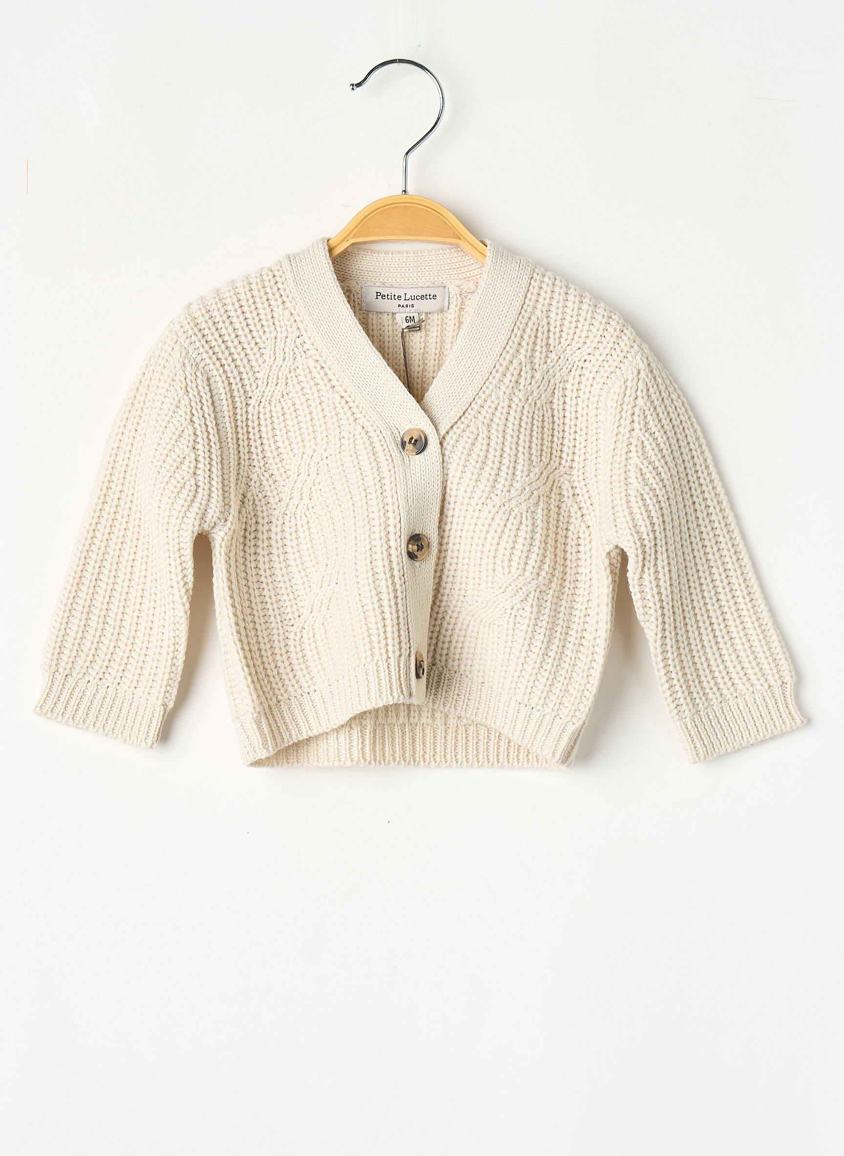 Gilet manches longues blanc PETITE LUCETTE fille