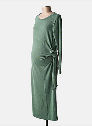 Robe maternité col rond vert NOPPIES femme