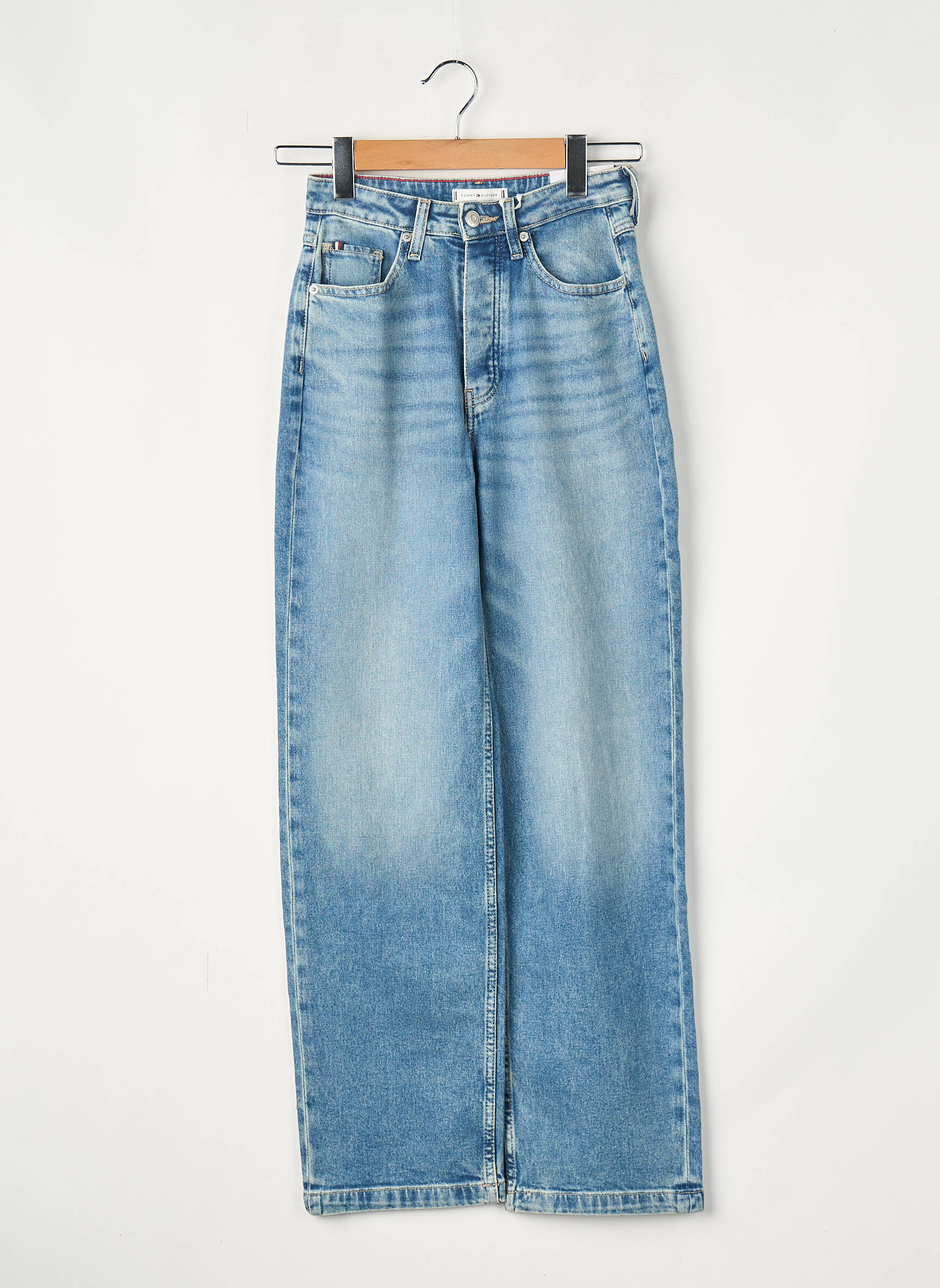 Jeans coupe droite bleu TOMMY HILFIGER femme