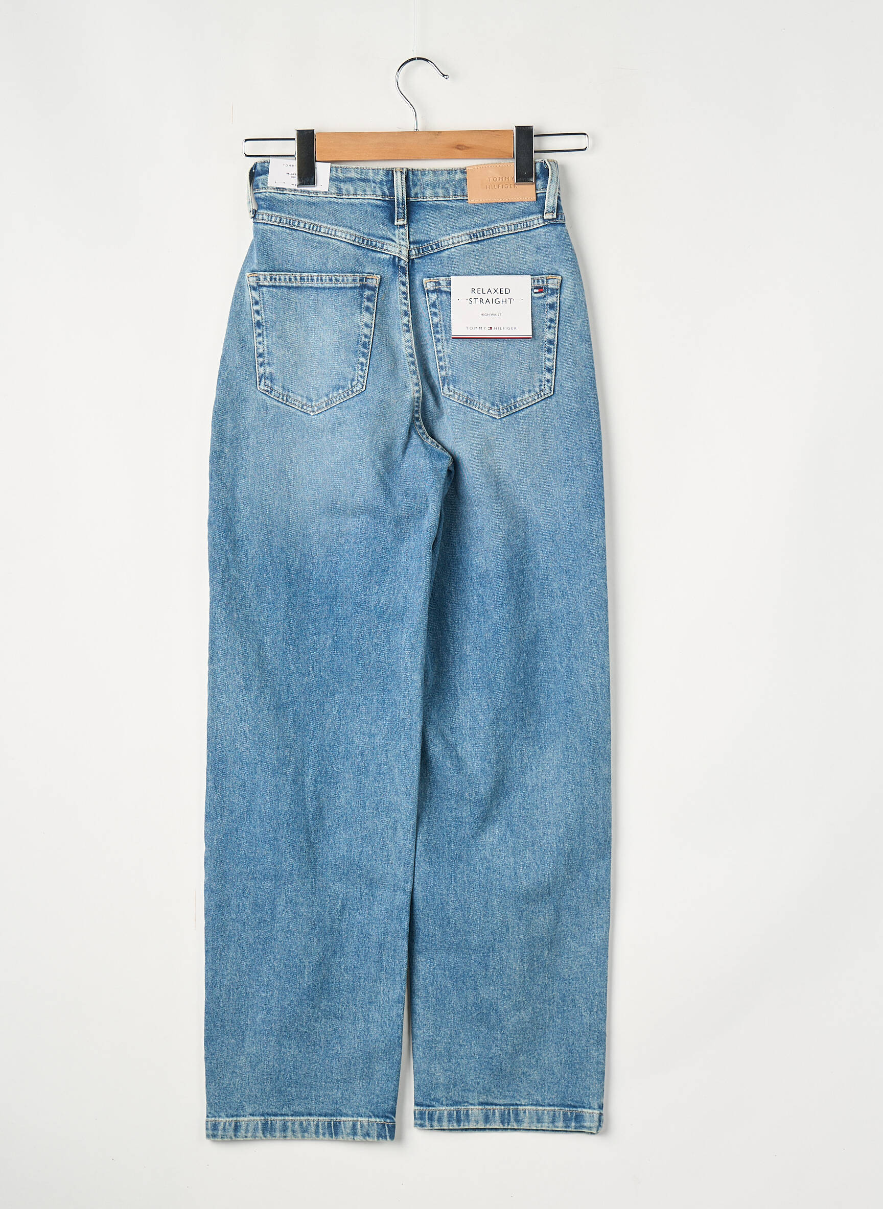 Jeans coupe droite bleu TOMMY HILFIGER femme