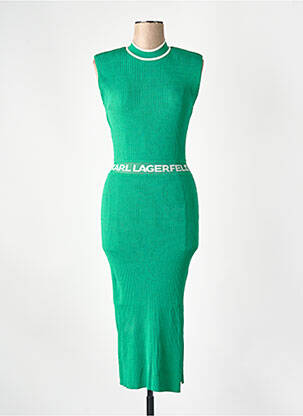 Robe mi-longue vert KARL LAGERFELD femme