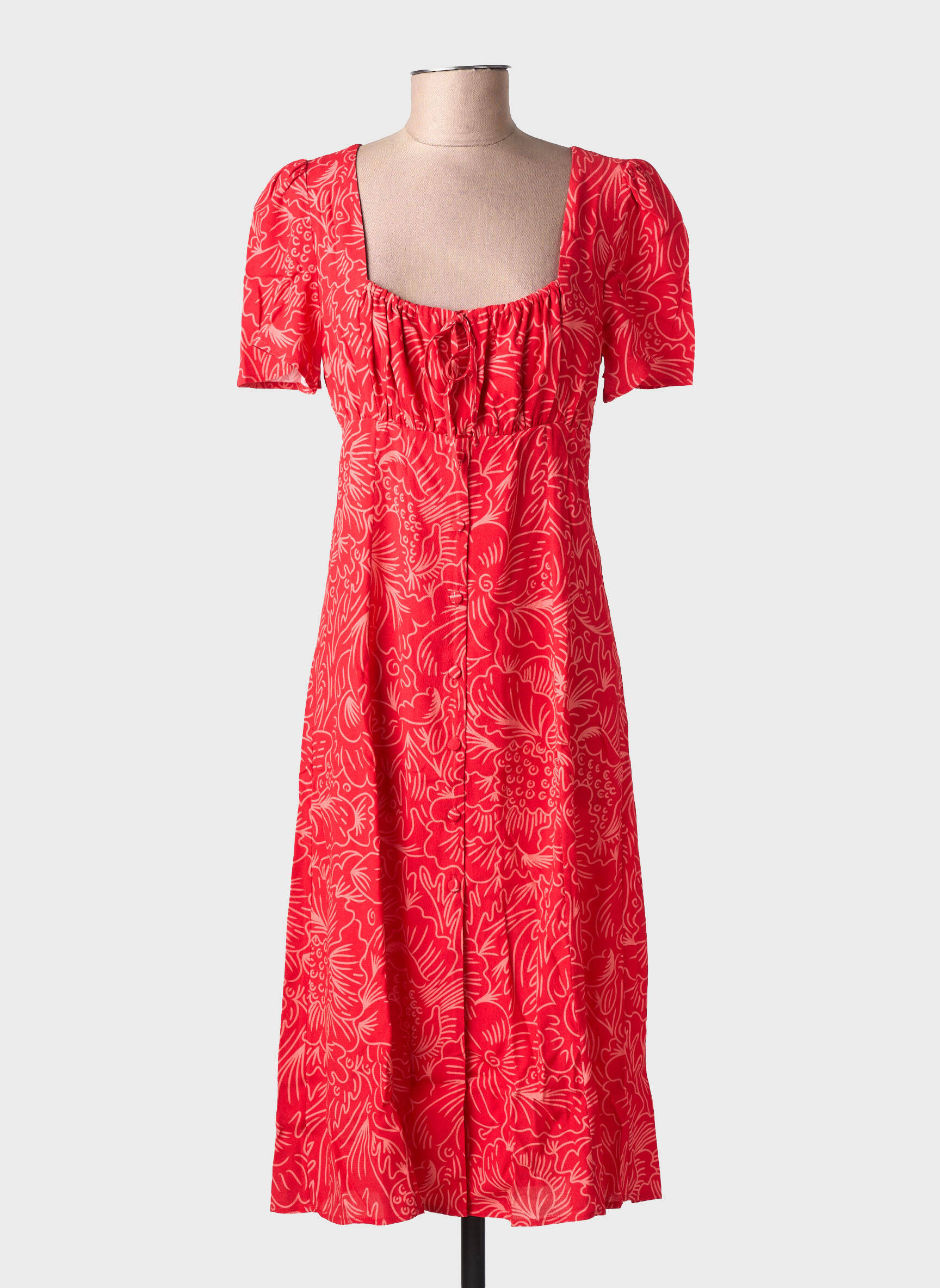 Robe mi-longue rouge SOI PARIS femme