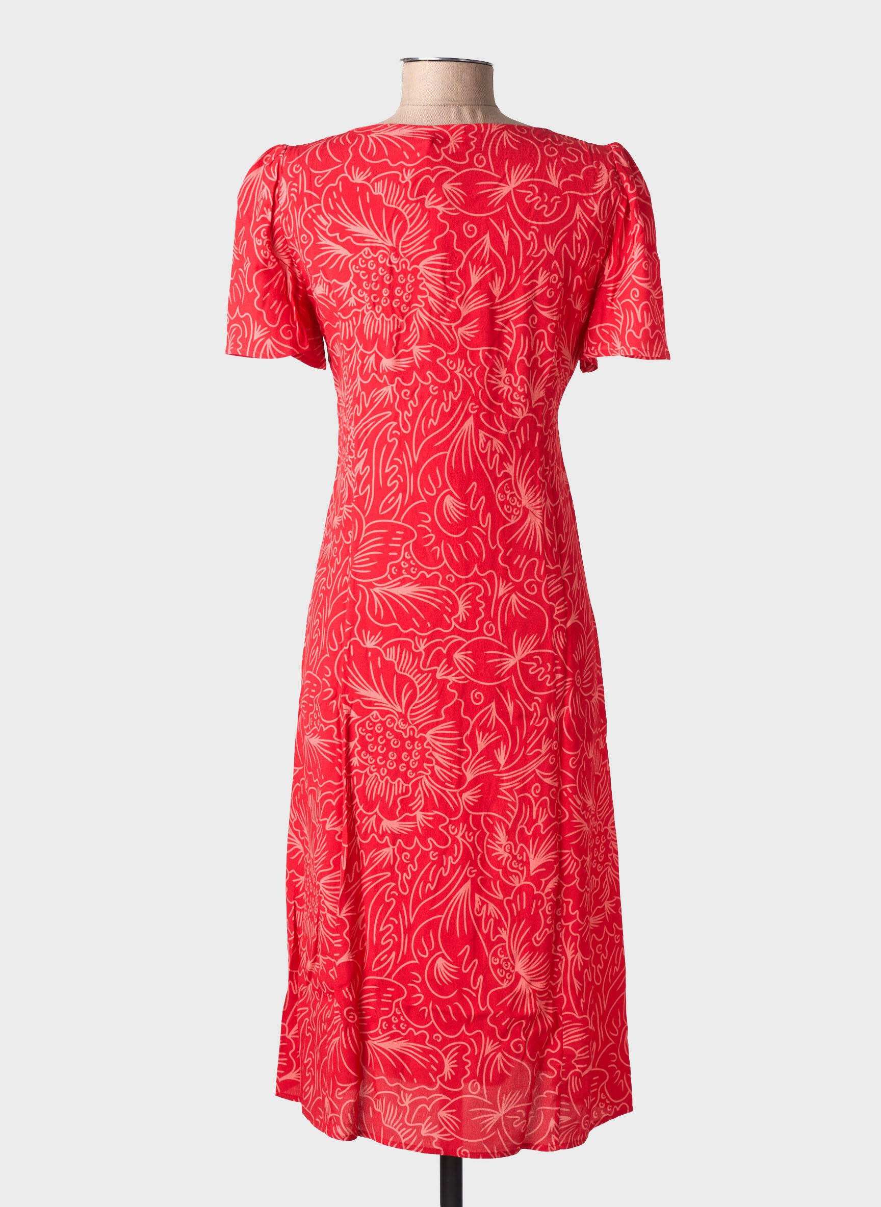 Robe mi-longue rouge SOI PARIS femme