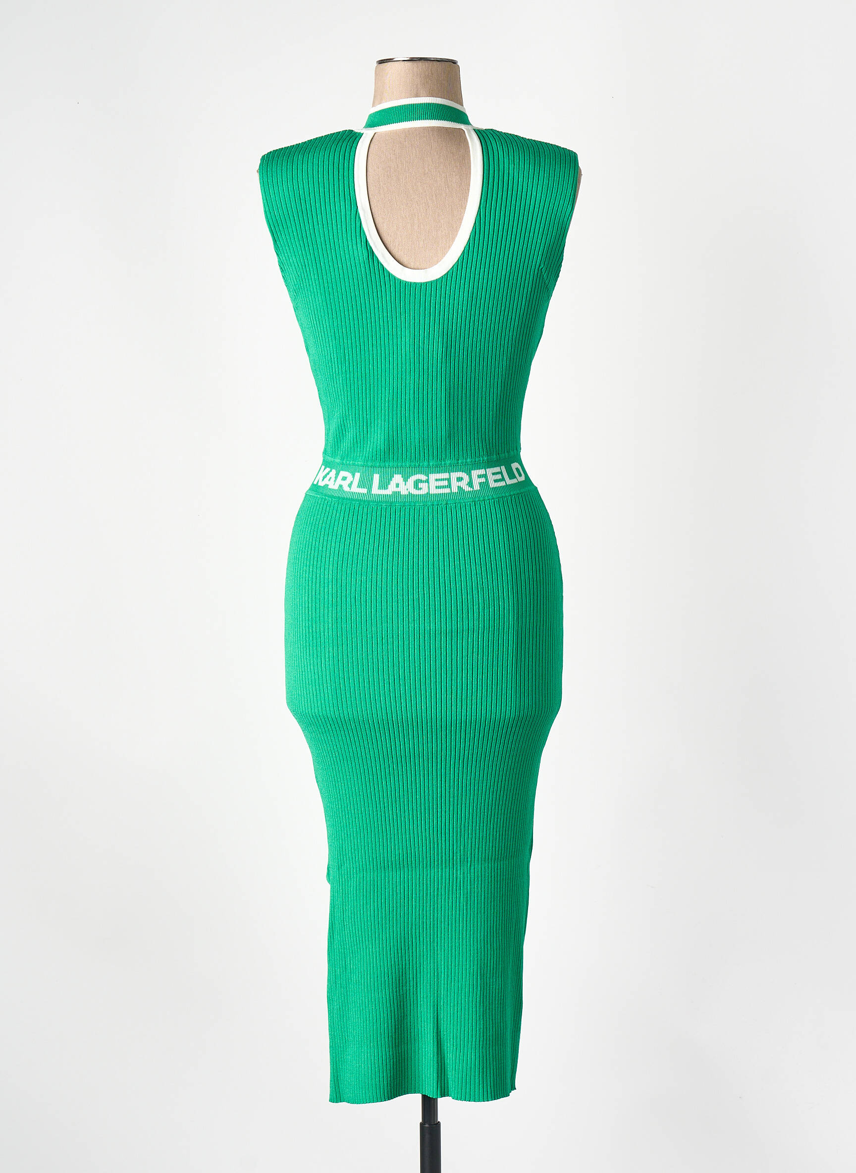 Robe mi-longue vert KARL LAGERFELD femme