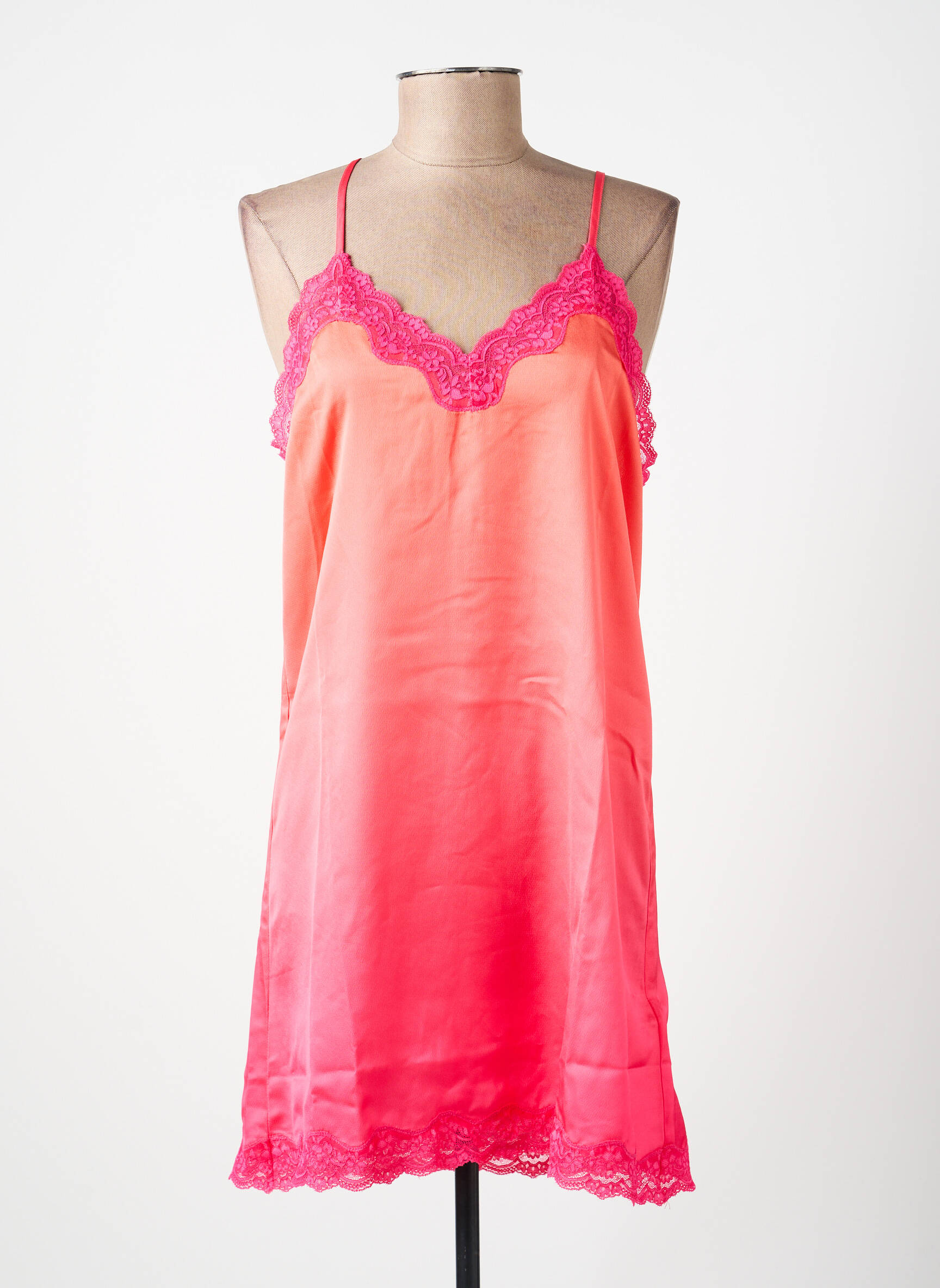 Déshabillé tissage satiné rose LOVE STORIES femme