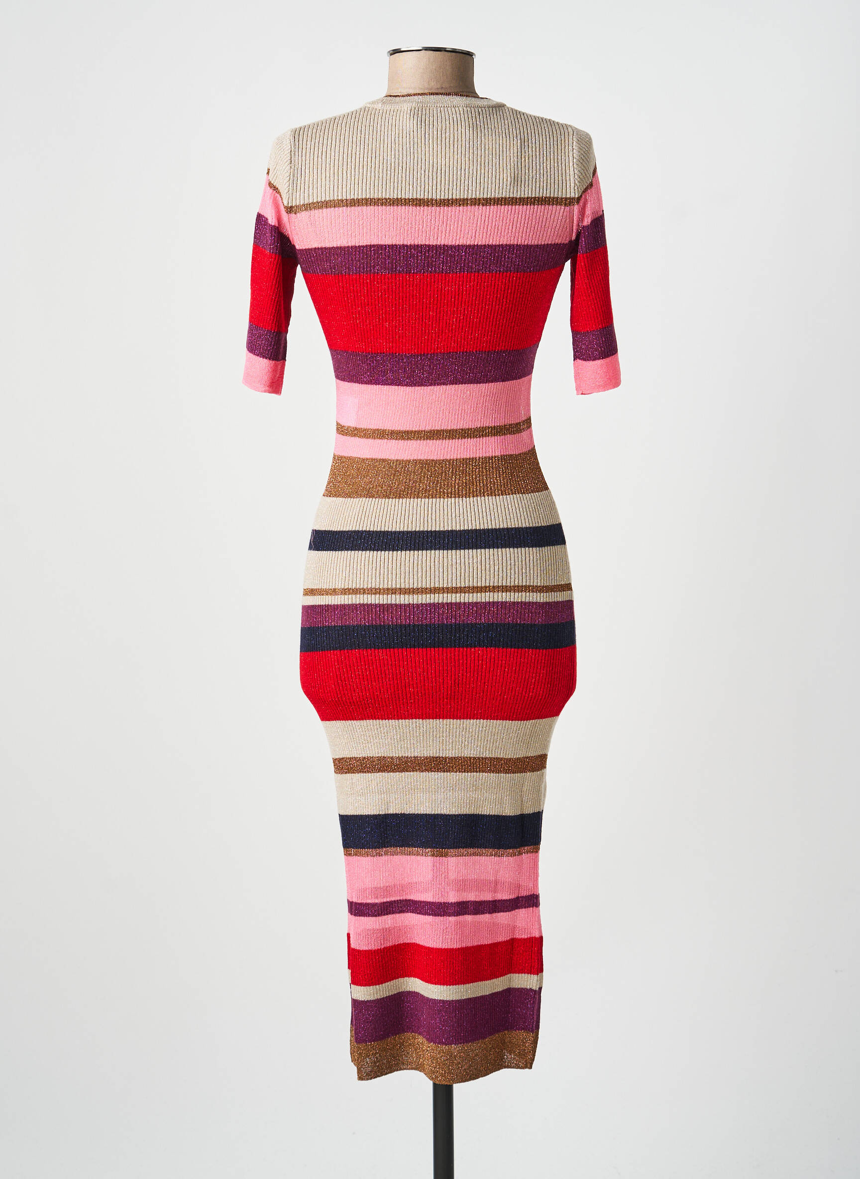 Robe mi-longue col rond rose SONIA RYKIEL femme