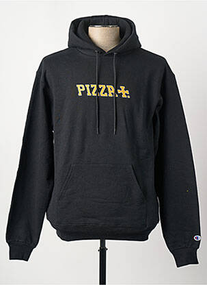 Sweat-shirt à capuche noir PIZZA SKATEBOARD homme