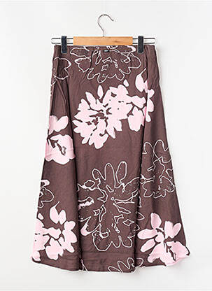 Jupe mi-longue marron OBEY femme