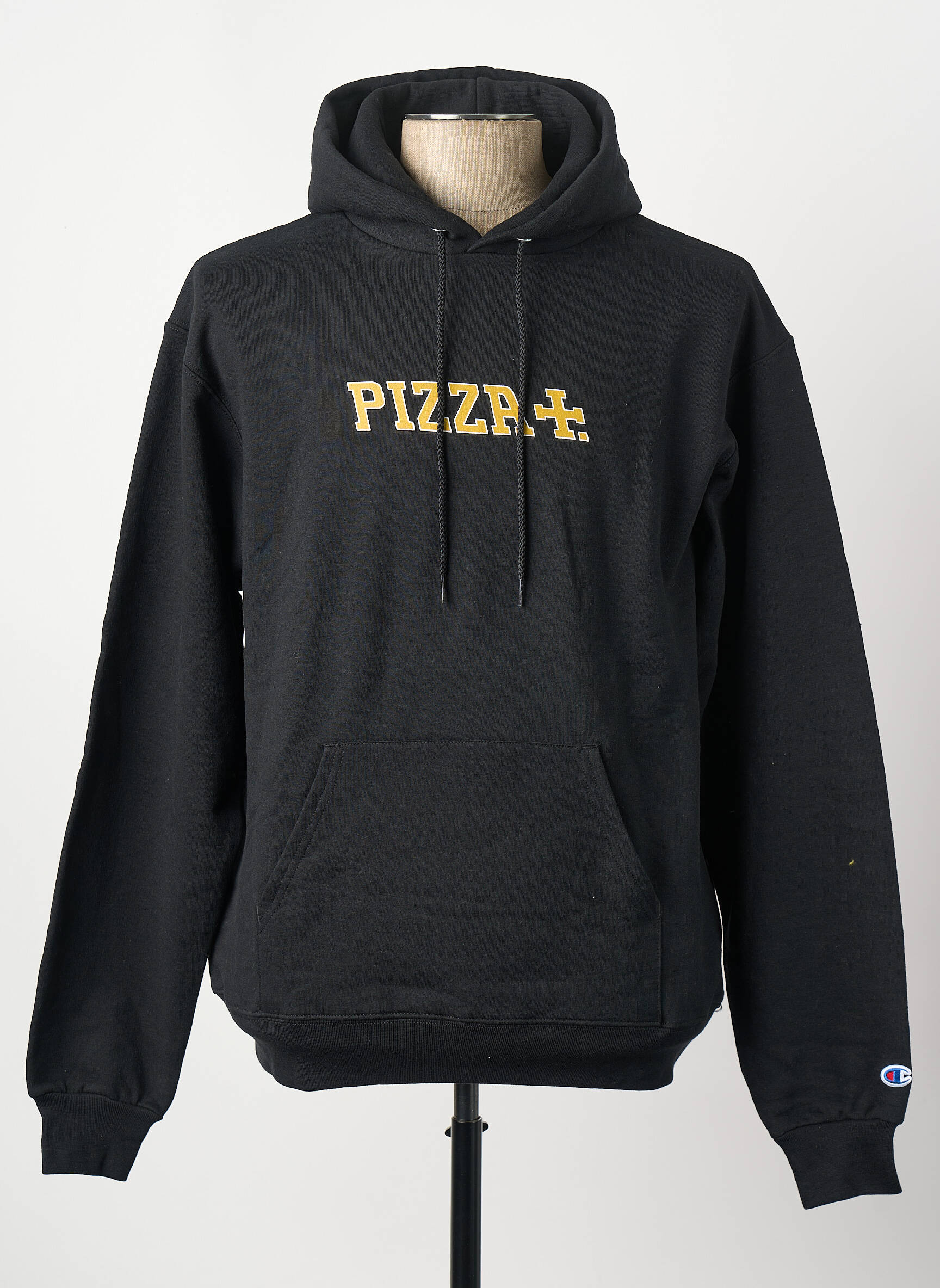 Sweat-shirt à capuche noir PIZZA SKATEBOARD homme