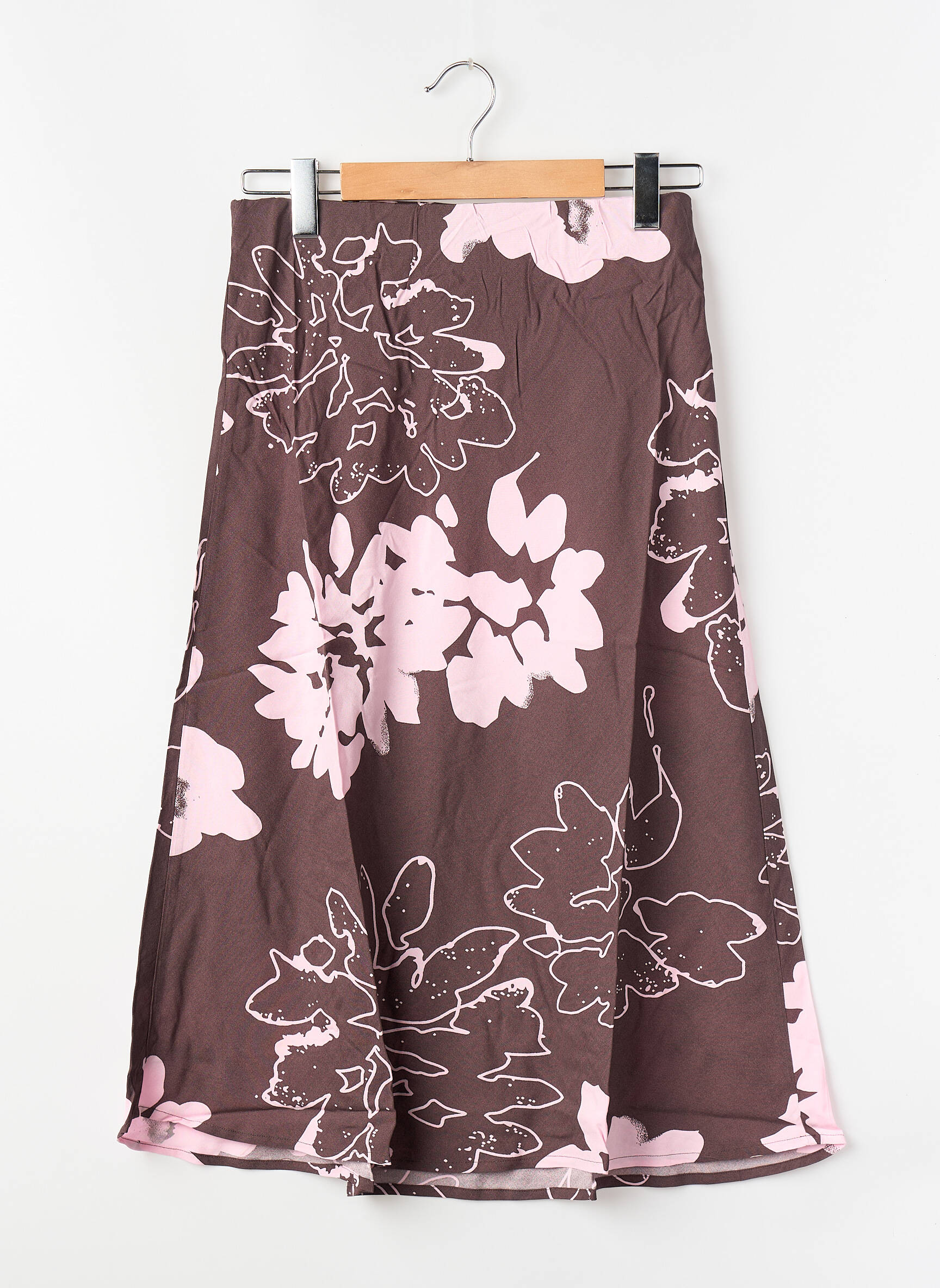 Jupe mi-longue marron OBEY femme