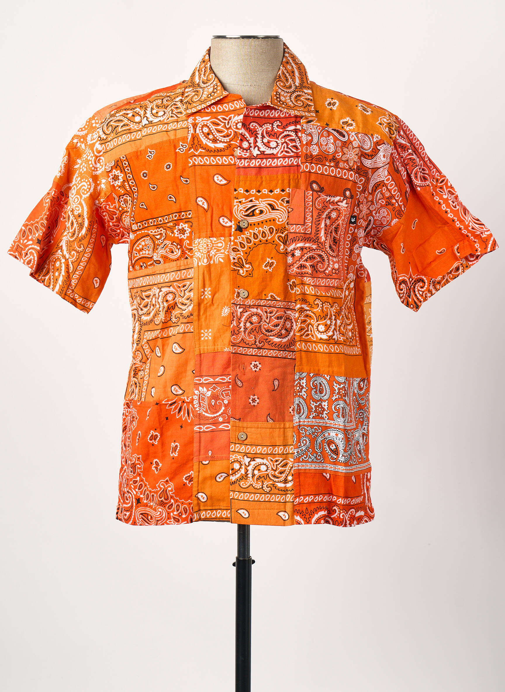 Chemise manches courtes orange OVERLORD homme